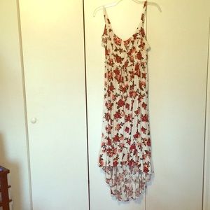 Torrid Size 2 White/Floral High Low Maxi Dress